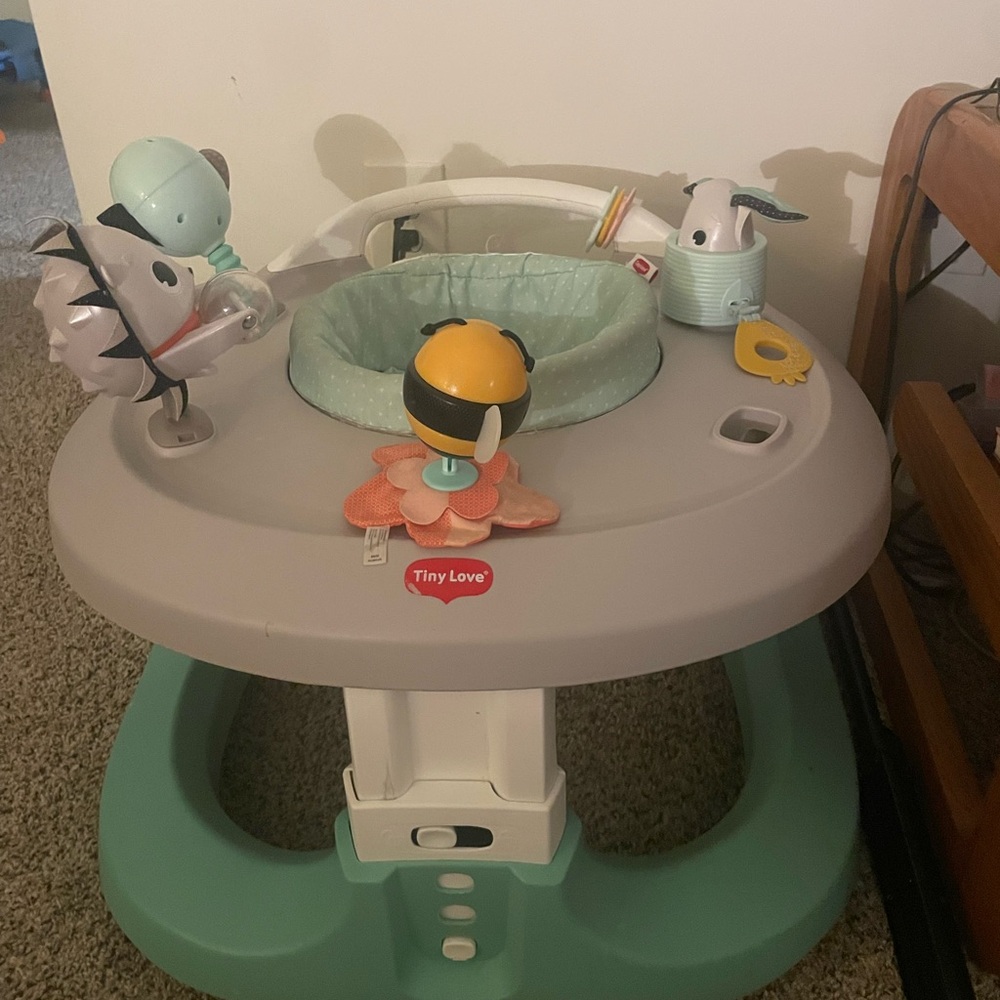 Tiny Love Activity Center in Mint and Gray with Interactive Toys